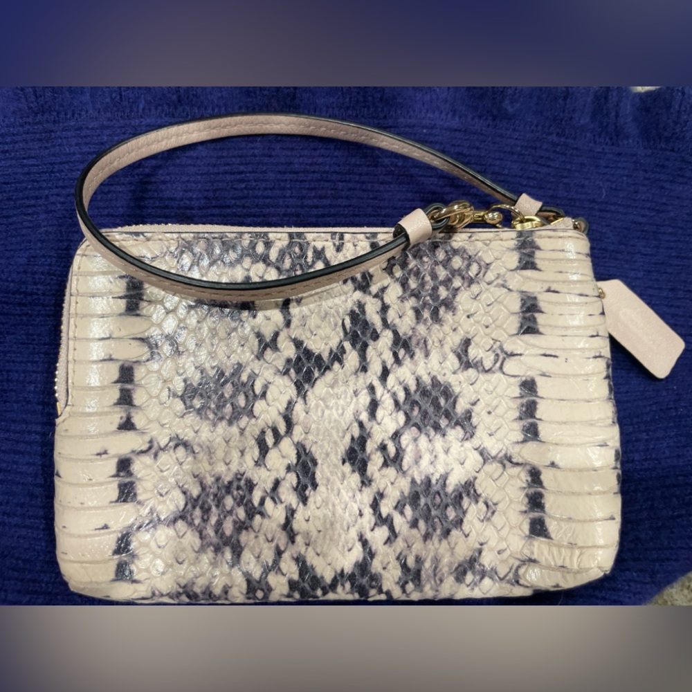Coach Madison Python Embossed Double Zip Wristlet… - image 1